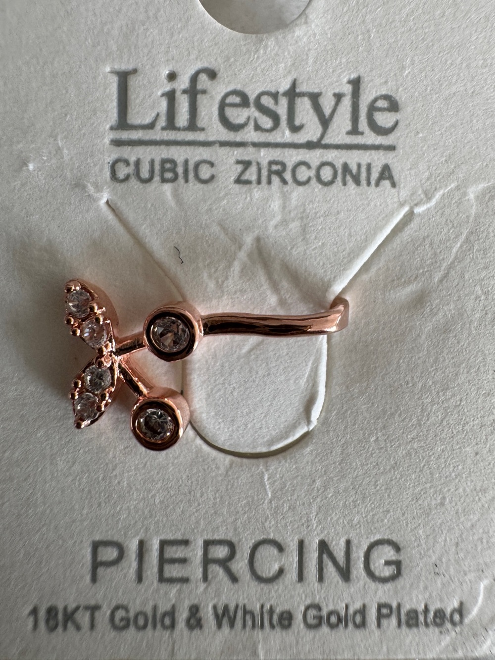Non-Piercing Clip-on Rose Gold Tone Nose Ring - NWT